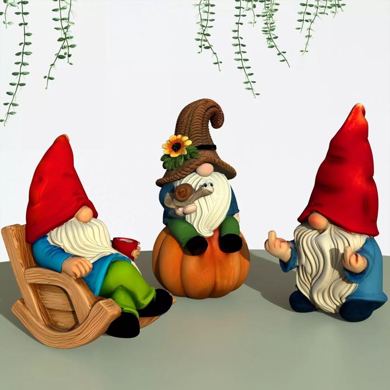 Garden Gnome Figures 3 pcs
