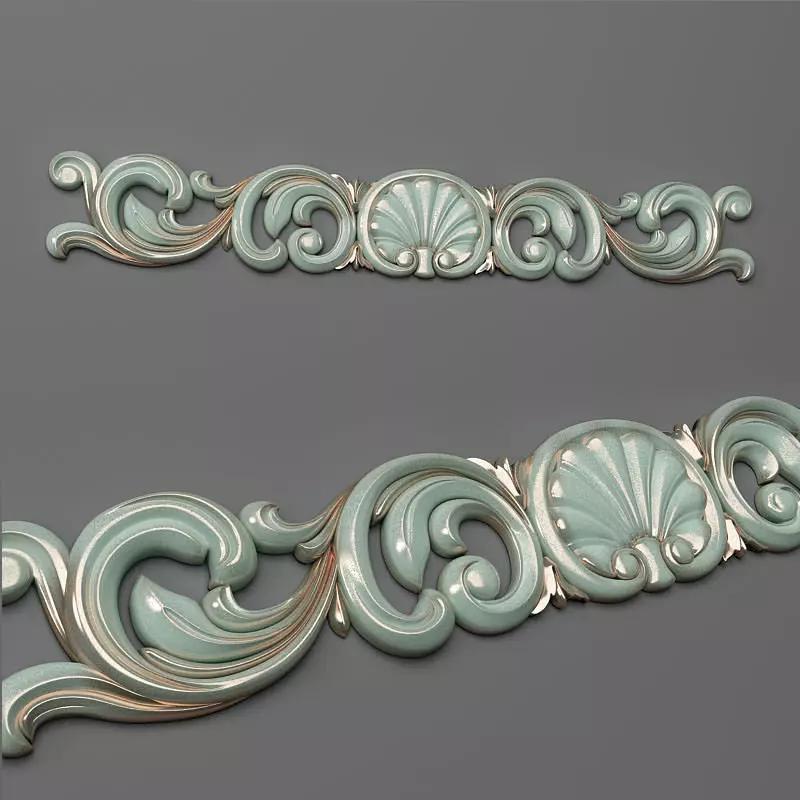 Cartouche pair of decorative ornaments