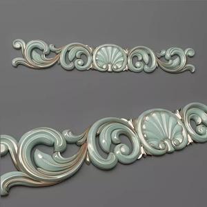 Cartouche pair of decorative ornaments