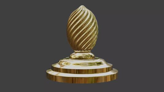 Carved spiral Finial