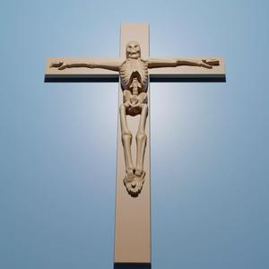 Human SkeletonCross 3D STL Model for CNC Router Engrave