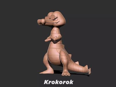Krokorok Pokemon 3d print model