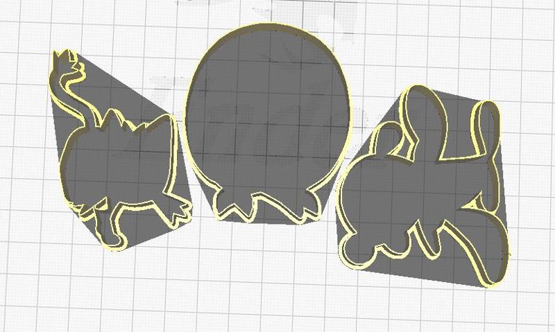 Pokemon Cookie Cutters Gen7 Starters