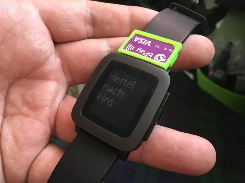 bPay contactless bank card holder for Pebble Time