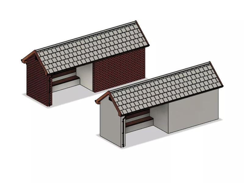 Model Railway Double Sided Platform Waiting Room