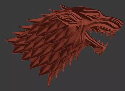 Stark wolf baner relief