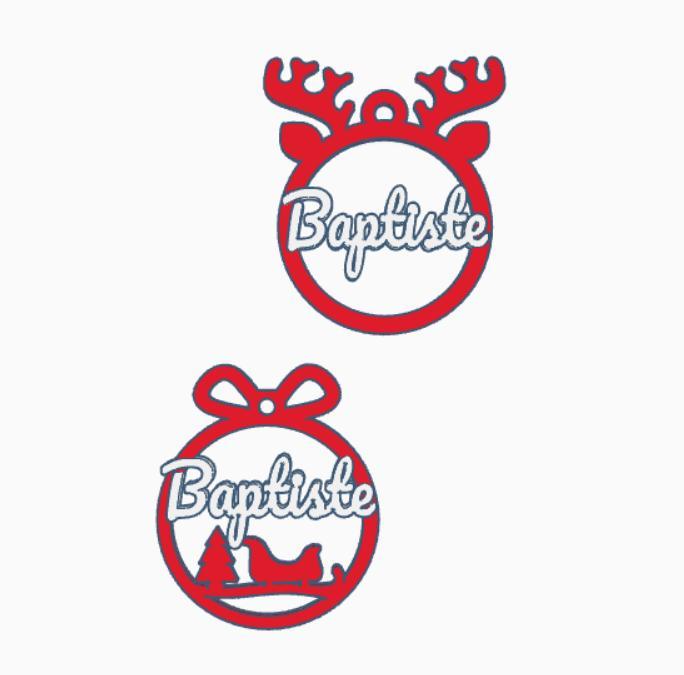 2 x Baptiste, Christmas bauble
