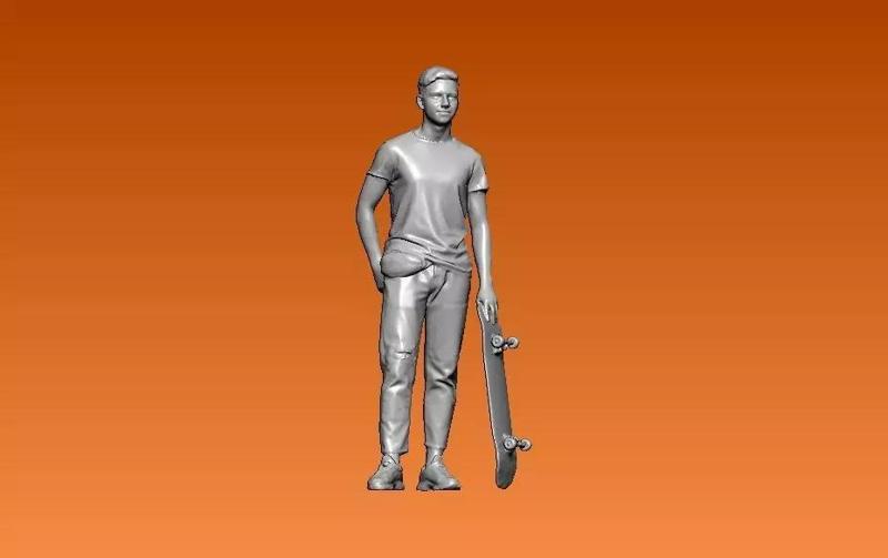 Young man skateboarding model - 3D print
