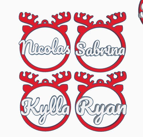 1x Kylla, Ryan, Nicolas, Sabrina, deer, Christmas