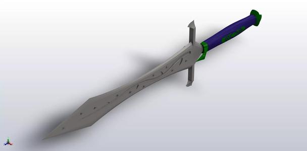 Wide Blade Sword - 937mm long - just under 37 inches long