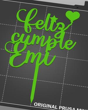 Happy Birthday Cake Topper Emi