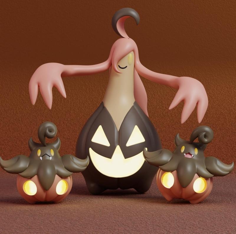 Pokemon - Pumpkaboo and Gourgeist  with 2 poses