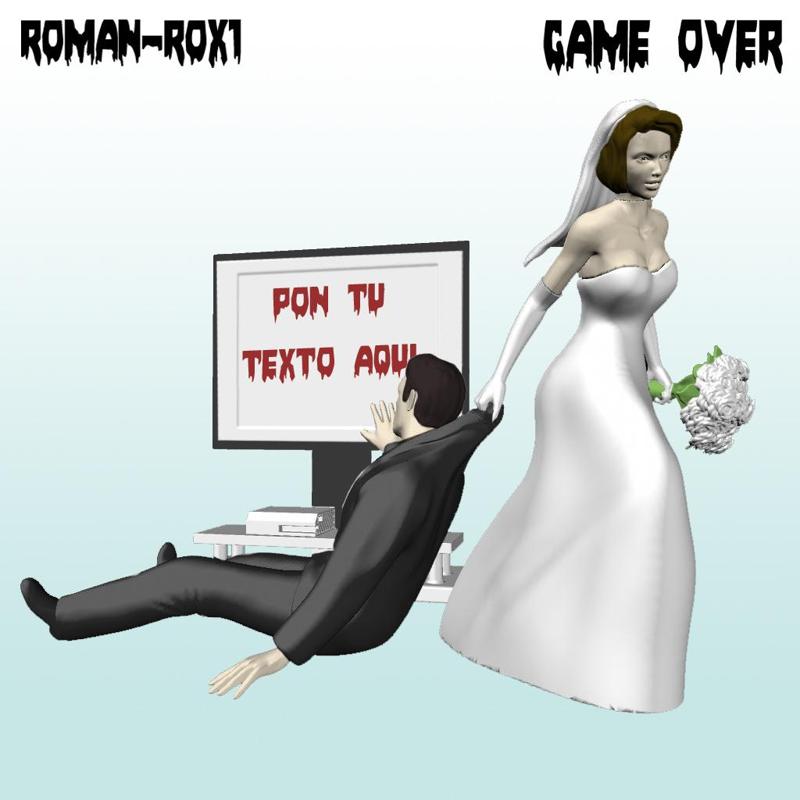 Bride and groom cake Topper Game over