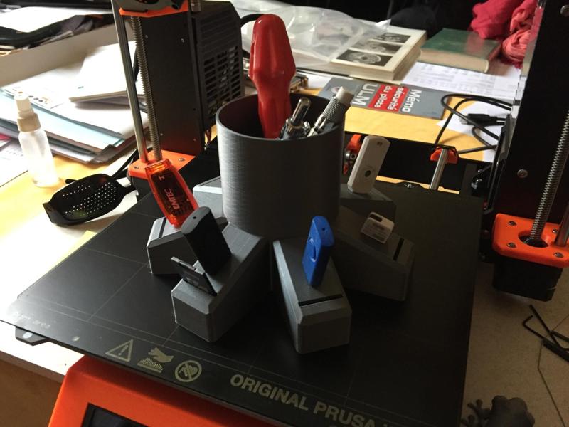 USB key pencil holder and sd cards