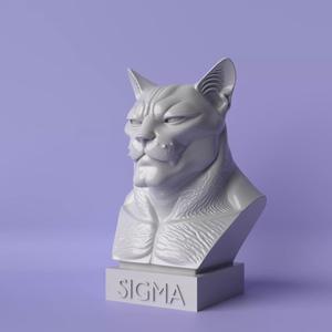 Alpha Whiskers  Sigma Cat 3D Bust