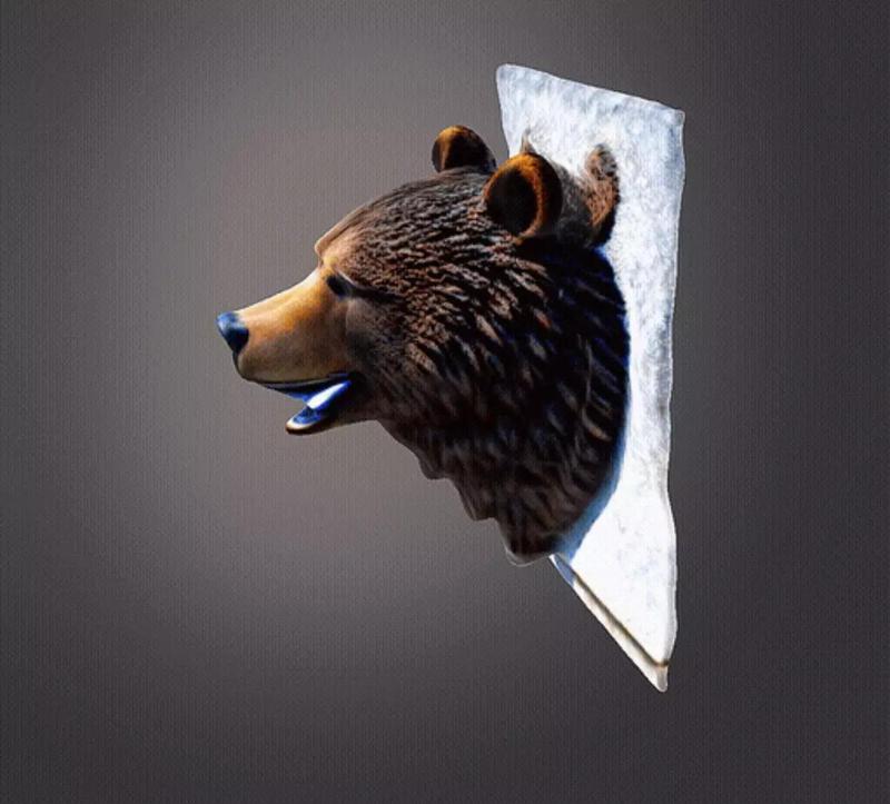 Bear head wall decoration