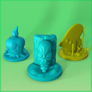 Pokemon Pack of 3 Miniatures - Litwick, Kakuna, and Luvdisc