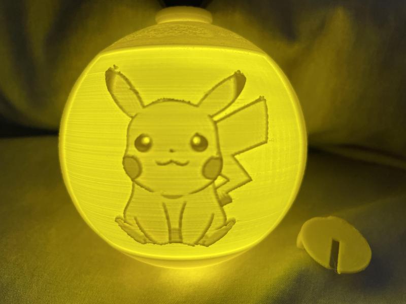 Pokemon Pikachu Christmas Bulb Ornament Lithophane