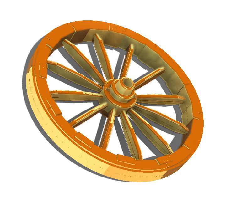 Antique wooden wagon wheel