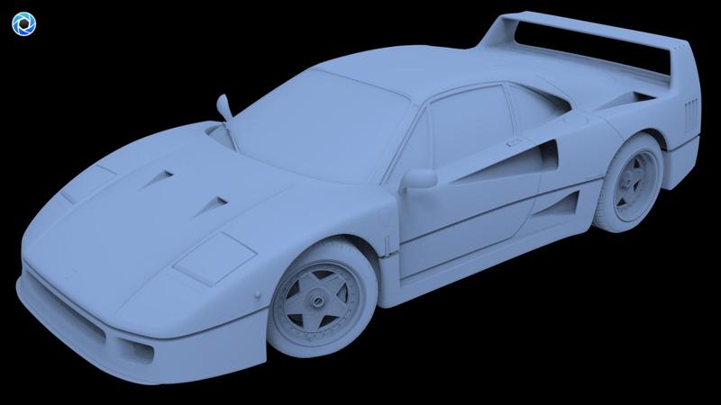FERRARI F40 READY TO 3D PRINT