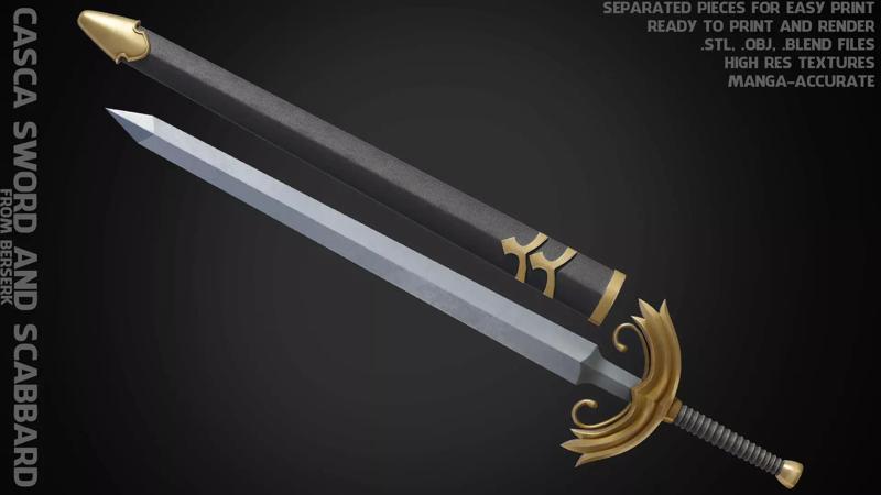 Berserk Casca Sword and Scabbard for Cosplay