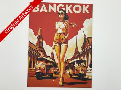 Bangkok pinup travel poster - hueforge