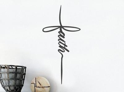 Faith Cross Vertical Wall Art
