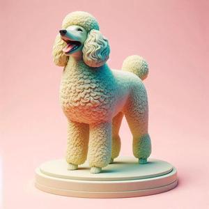797 Laughing Poodle Totem  Full Body 3D Model  pug