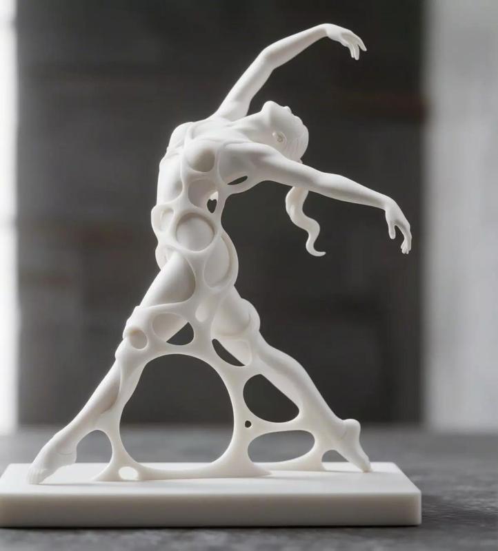 Abstract Female dancer with Circular Voids in Graceful Pose