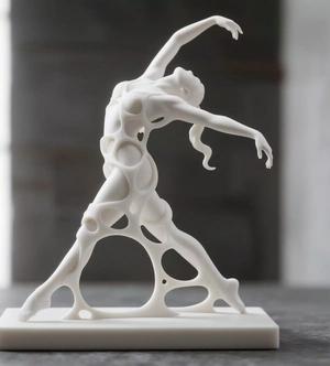 Abstract Female dancer with Circular Voids in Graceful Pose