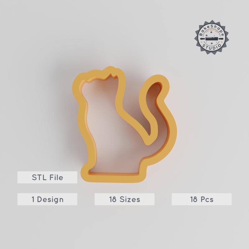 Cat Shape Cutter Set, 18 Sizes, Perfect for Cookies, Fondant & Clay, Feline Animal Design