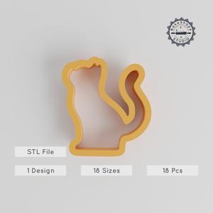 Cat Shape Cutter Set, 18 Sizes, Perfect for Cookies, Fondant & Clay, Feline Animal Design