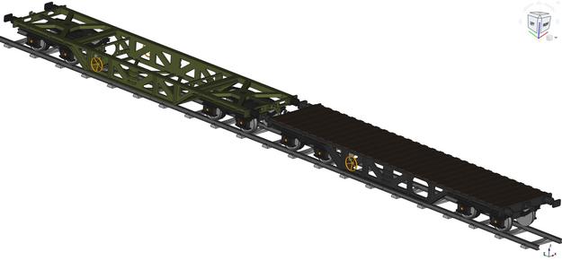 Rail cars pack + Cargo ( STL + STP CAD )