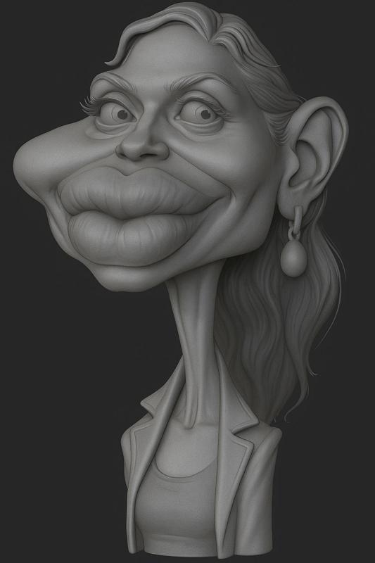 Angelina Jolie Caricature - 3D STL Model