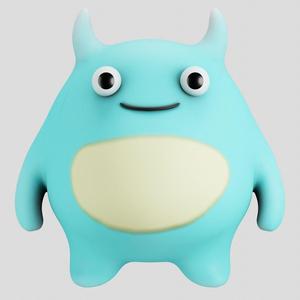 Chubbit the Friendly Monster Stylized Low Poly 3D Character