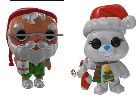2 POP Care Bears Santa
