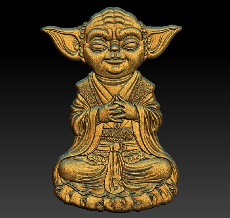 Master Yoda Buddha01 - Relief - Pendant