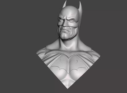 Batman bust 3d model with base for 3d printing