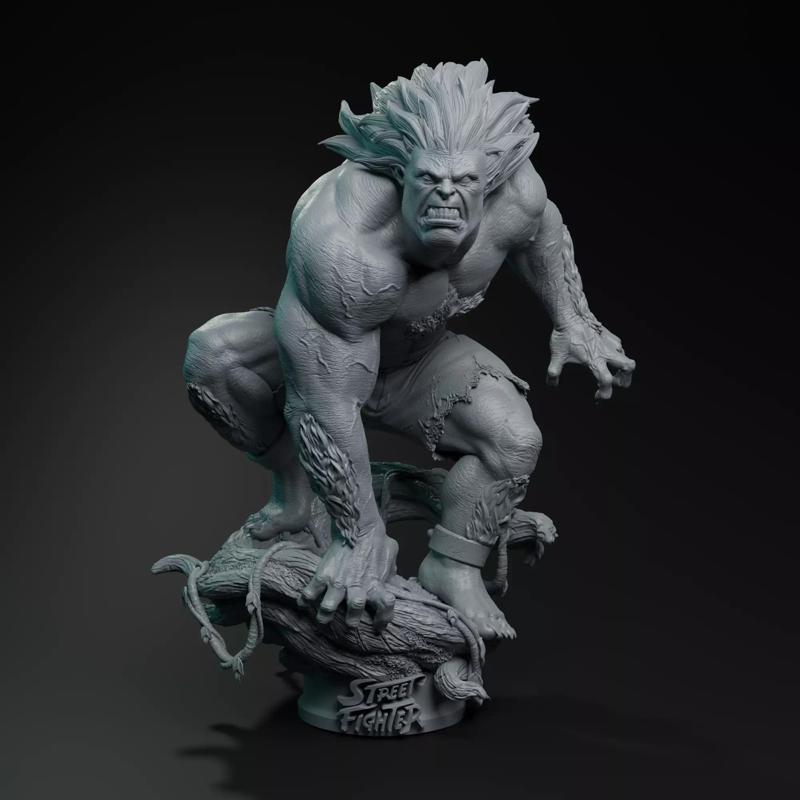 Blanka Street fighter statue