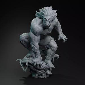 Blanka Street fighter statue