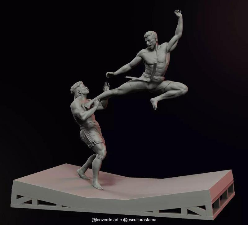 BLOODSPORT statue of two men fighting