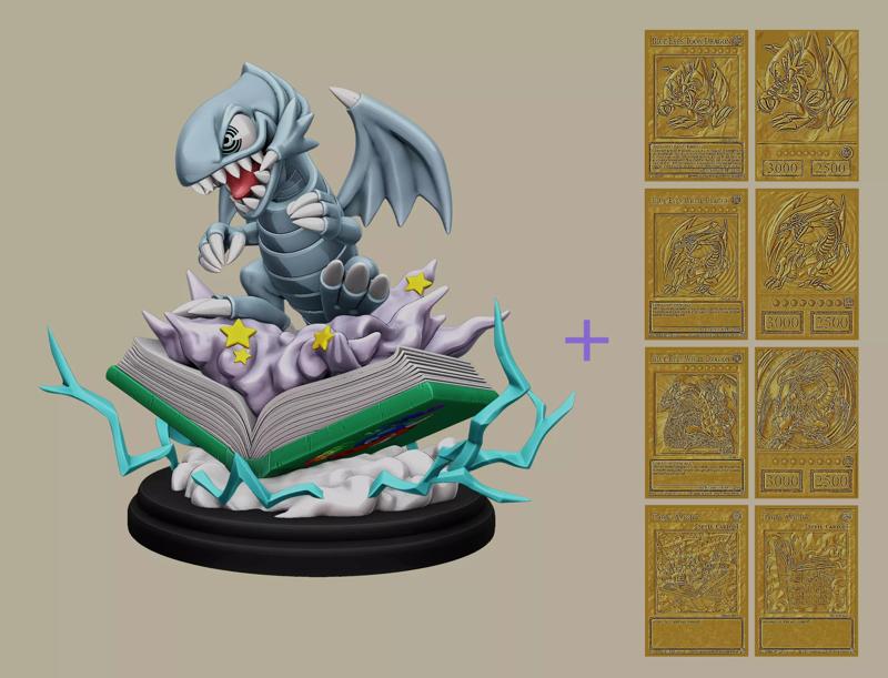 blue-eyes toon dragon figure - yugioh