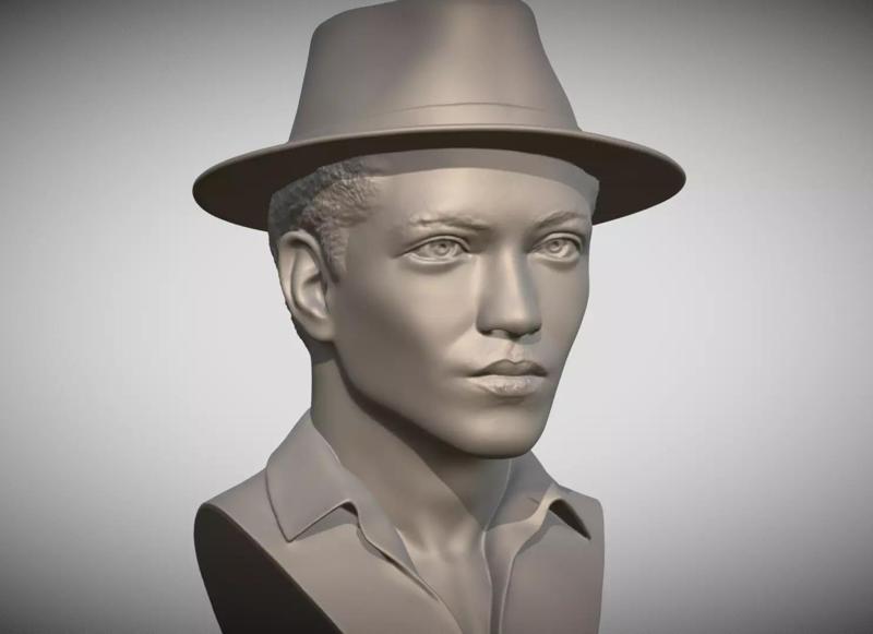 Bruno Mars bust for 3D printing