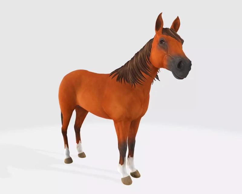 Brown Horse Animal 3D Model Ready to Print
