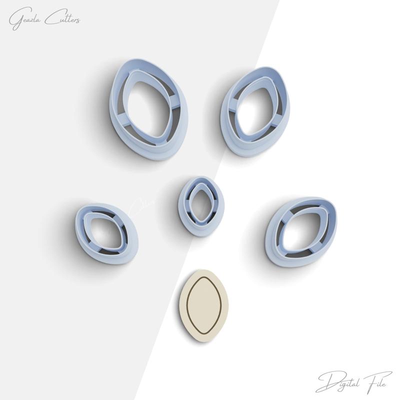 Vintage Frame Clay Cutter, Framed Shape Polymer Clay Earring Cutter, 2 Cutter Version, 5 Sizes Included, Digital STL File,No: 955