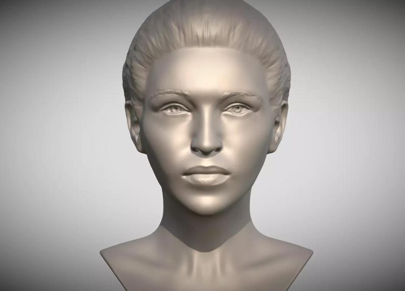 Attractive woman bust 3D printing ready 2