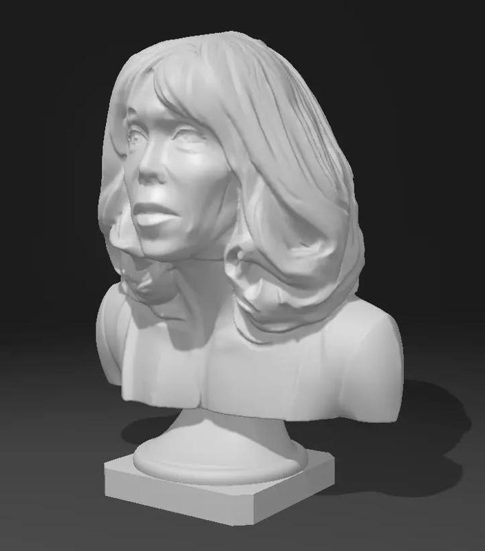 Brigitte Macron Portrait Sculture France Presidente Head