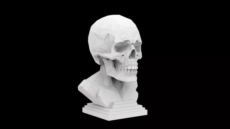 Art Deco Facet Skull Bust