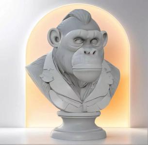 Ape Bust 3D Model STL Printable