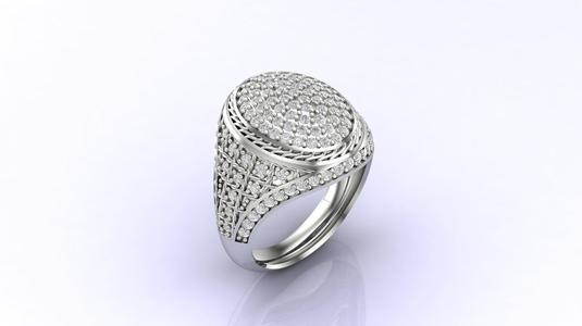 Gents Ring Print Ready STL 3DM Gents Rings Diamond Men Ring 3D print model
